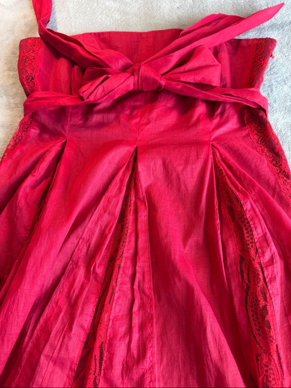 NWOT Anthro Moulinette Soeurs Strapless Fit-and-Flare Dress Red Size 4 - Picture 4 of 13